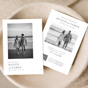 Einfaches QR Code Foto Hochzeit Einladung