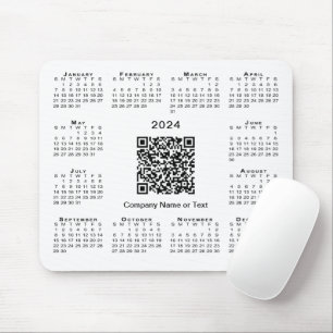 Einfaches QR-Code für 2024-Kalender in der Geschäf Mousepad