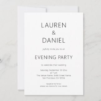 Einfaches QR-Code für Hochzeiten von Abend-Party Einladung