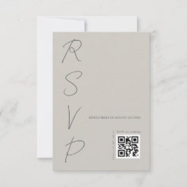 Einfaches QR-Code für Warm-Grau-Hochzeit RSVP Karte