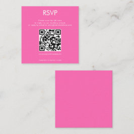 Einfaches QR-Code Hot Pink Wedding RSVP Begleitkarte