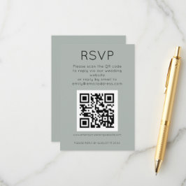 Einfaches QR-Code-Lichtbild RSVP-Hochzeit Begleitkarte