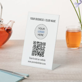 Einfaches QR-Code Logo Website Pedestzeichen Sockelschild