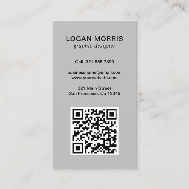 Einfaches QR-Code modern Visitenkarte (Vorderseite)