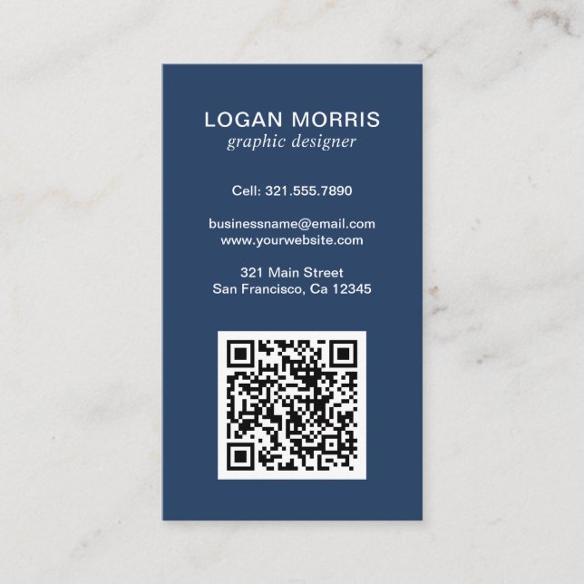 Einfaches QR-Code modern Visitenkarte (Vorderseite)