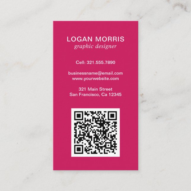 Einfaches QR-Code modern Visitenkarte (Vorderseite)
