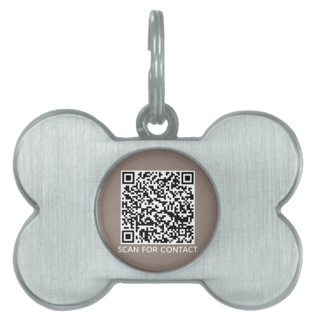 Einfaches QR-Code-Scan-Kontaktinfos Greed Hund Tiermarke (Vorderseite)