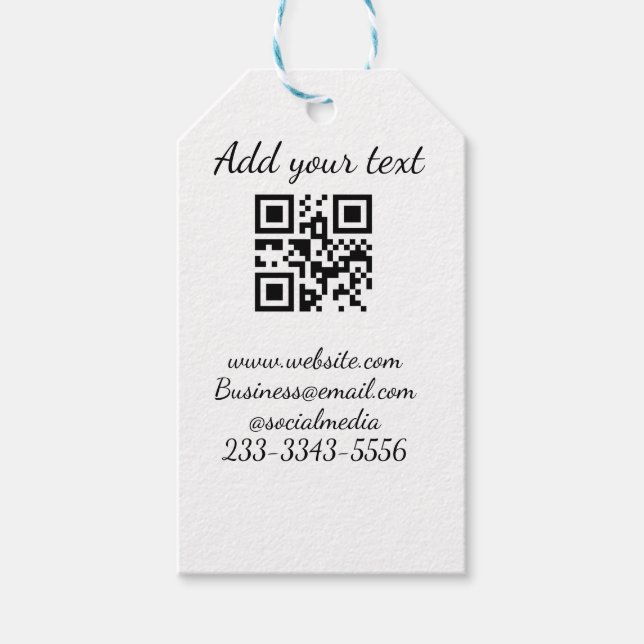 Einfaches QR-Code, um den Klassiker Ihres Namens h Geschenkanhänger (Vorderseite)