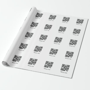 Einfaches QR-Code, um den Klassiker Ihres Namens h Geschenkpapier