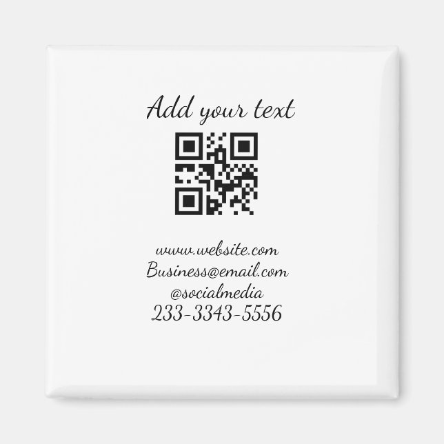 Einfaches QR-Code, um den Klassiker Ihres Namens h Magnet (Vorne)