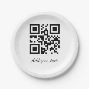 Einfaches QR-Code, um den Klassiker Ihres Namens h Pappteller