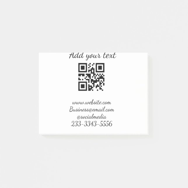 Einfaches QR-Code, um den Klassiker Ihres Namens h Post-it Klebezettel (Vorderseite)