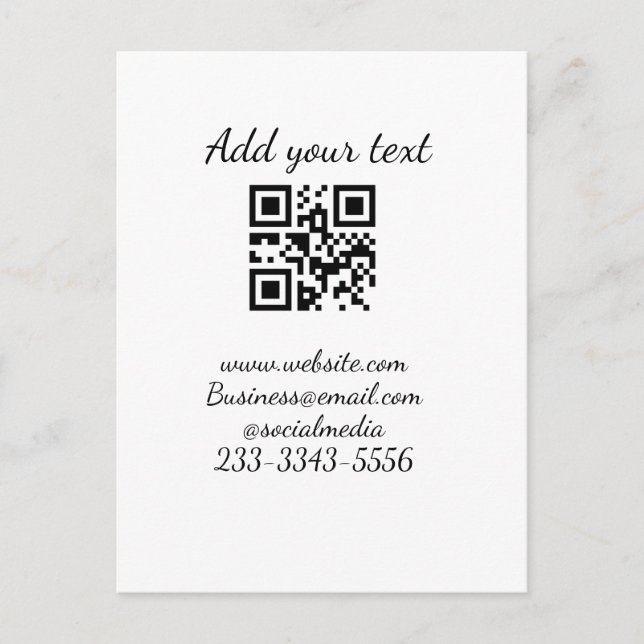 Einfaches QR-Code, um den Klassiker Ihres Namens h Postkarte (Vorderseite)