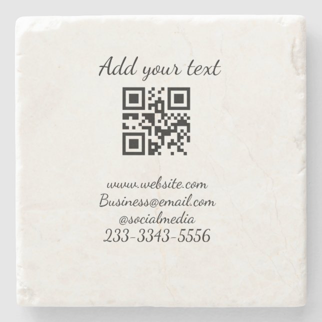 Einfaches QR-Code, um den Klassiker Ihres Namens h Steinuntersetzer (Vorderseite)