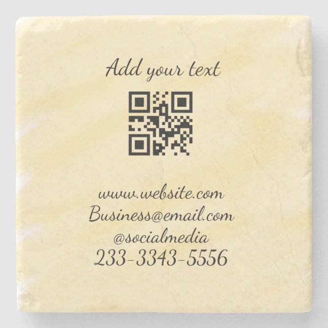 Einfaches QR-Code, um den Klassiker Ihres Namens h Steinuntersetzer (Vorderseite)