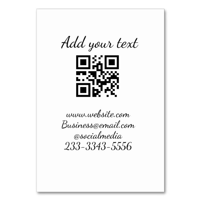 Einfaches QR-Code, um den Klassiker Ihres Namens h Tischnummer (Vorderseite)