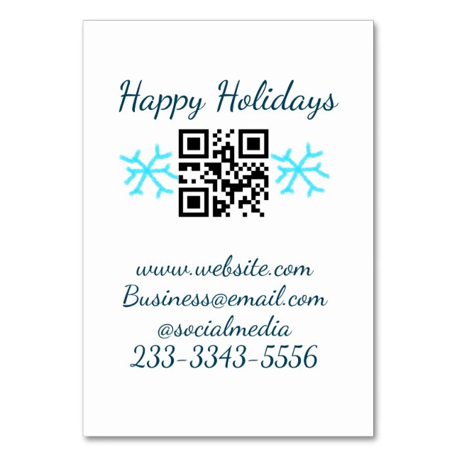 Einfaches QR-Code, um den Klassiker Ihres Namens h Tischnummer (Vorderseite)