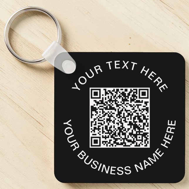 Einfaches QR-Code Werbeschwarz Schlüsselanhänger (Your link. On their keys. Custom QR code keychain — scan & connect anywhere, anytime)