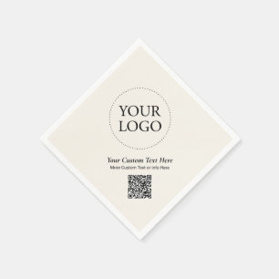 Einfaches QR-Logo für Ivorys benutzerdefiniertes B Serviette