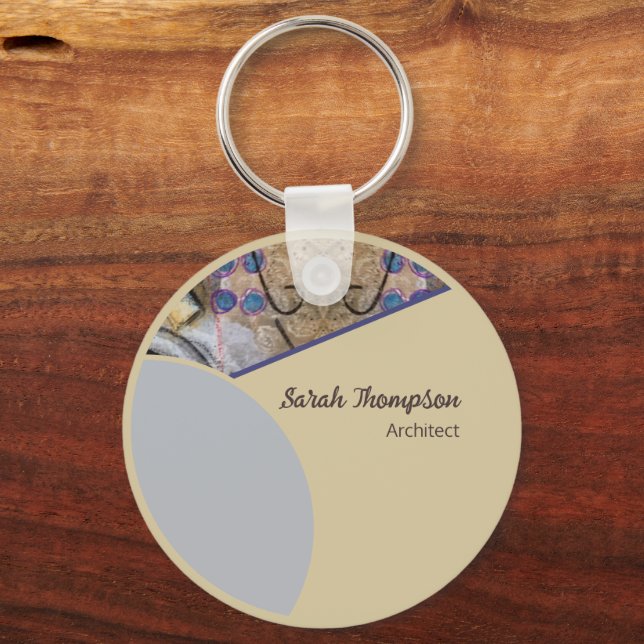 Einfaches QR-Logo für moderne Unternehmenswerbung Schlüsselanhänger (Vorderseite)