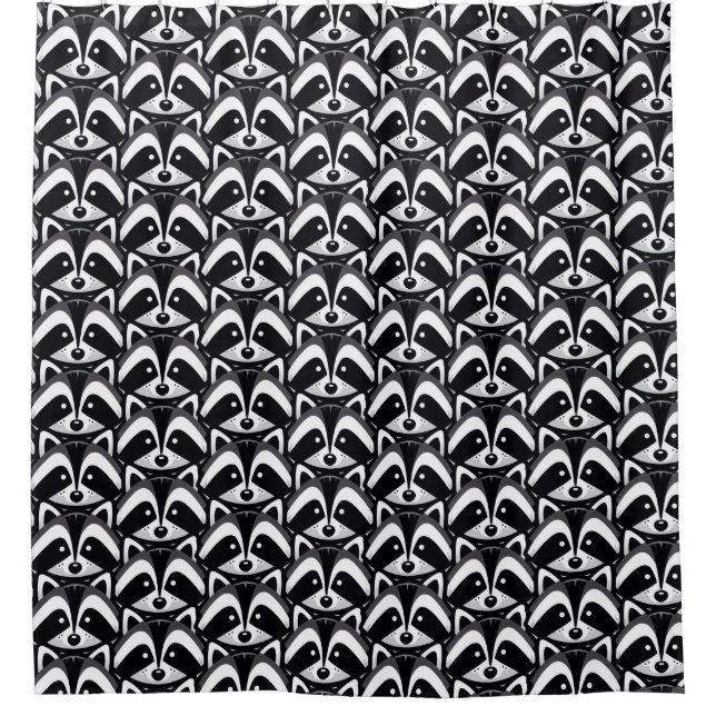 Einfaches Raccoon-Design Duschvorhang (Vorderseite)