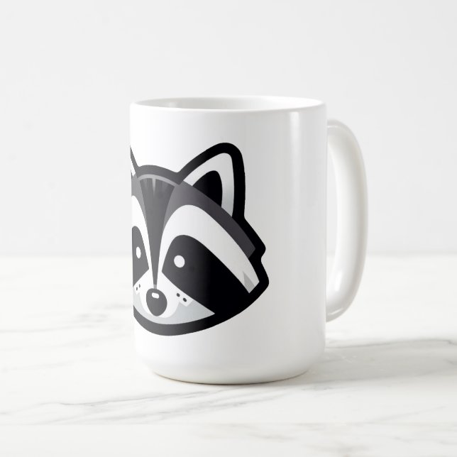 Einfaches Raccoon-Design Kaffeetasse (VorderseiteRechts)