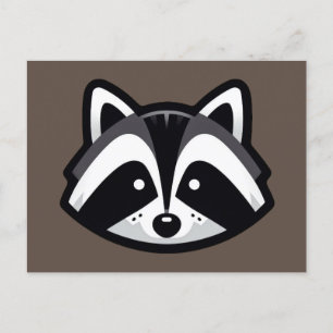 Einfaches Raccoon-Design Postkarte