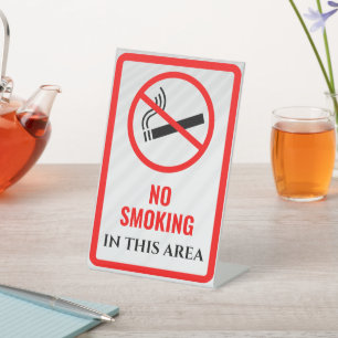 Einfaches Rauchen verboten Tischschild Sockelschild