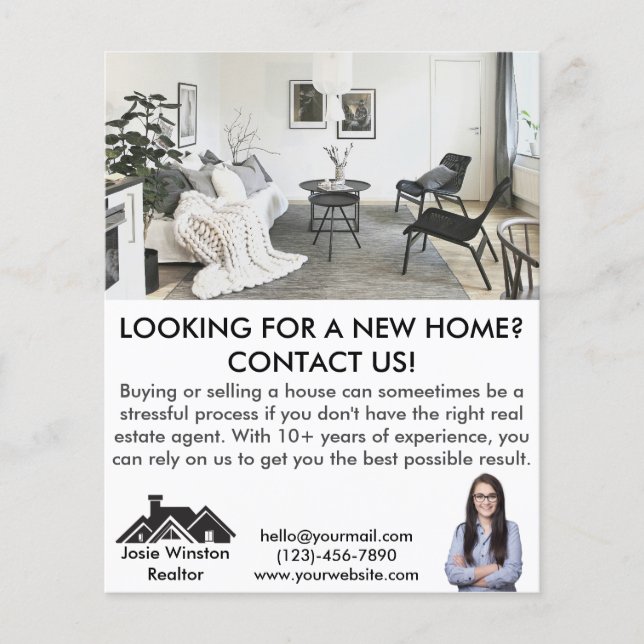 Einfaches Real Anwesen Agent Marketing Foto Flyer (Vorne)