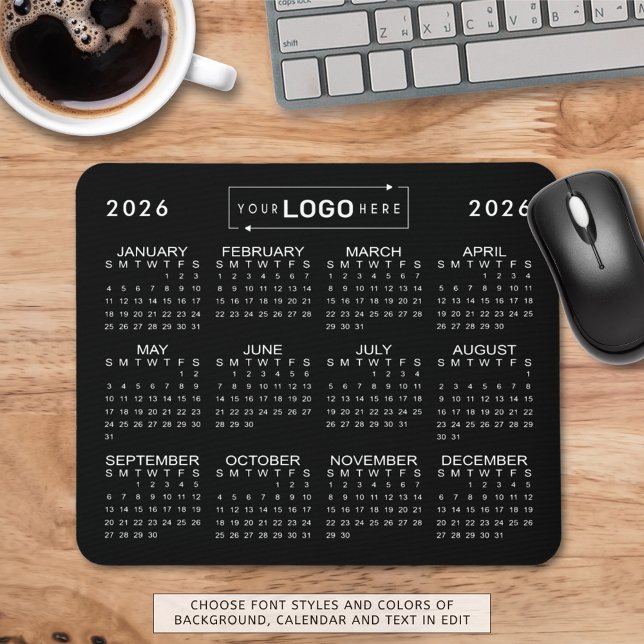 Einfaches Rectangle-Logo 2026 Kalender - Benutzerd Mousepad (Von Creator hochgeladen)