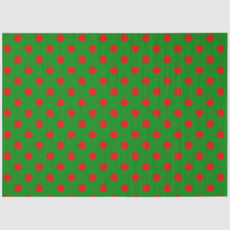 Einfaches Red Green Xmas Polka Dot Pattern Seidenpapier