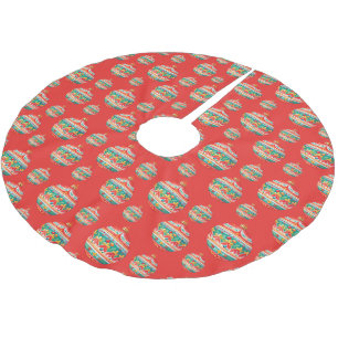 Einfaches Retro-Weihnachtsgeschmack Polyester Weihnachtsbaumdecke