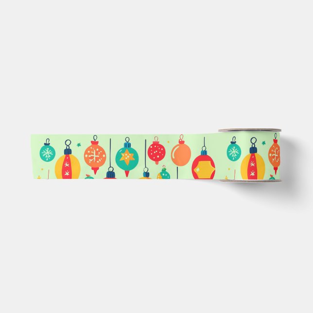 Einfaches Retro-Weihnachtsgeschmack Satinband (Vorderseite)