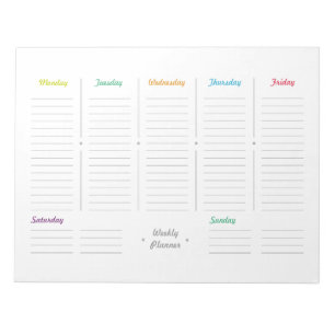 Einfaches Retro-Wochenplaner Notizblock