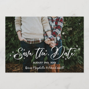 Einfaches romantisches Skript-Starry Foto Save the Save The Date