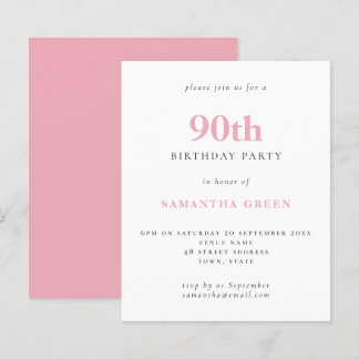 Einfaches Rosa am 90. Geburtstag