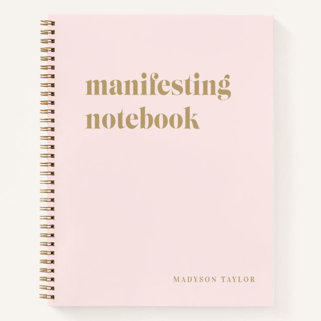 Einfaches rosa Blush-Manifestations-Notebook Notizbuch (Vorderseite)