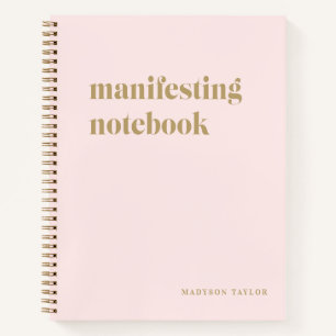 Einfaches rosa Blush-Manifestations-Notebook Notizbuch