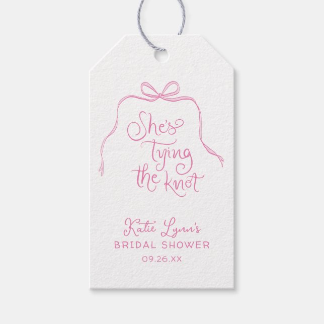 Einfaches rosa Brautparty Geschenkanhänger (Vorderseite)