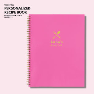 Einfaches rosa Cooking Journal Notebook mit Küchen Notizbuch