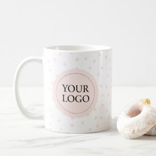 Einfaches, rosa-minimales Firmenlogo Kaffeetasse