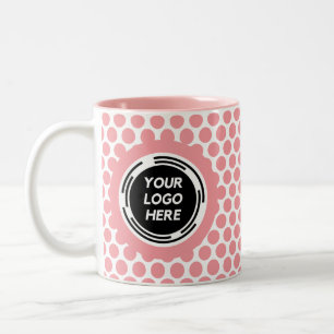Einfaches, rosa-minimales Firmenlogo Zweifarbige Tasse
