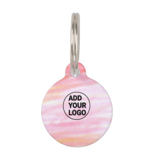 Einfaches rosa minimales Wasserfarben-Logo Unterne Haustiermarke