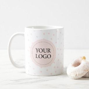 Einfaches rosa minimalistisches Geschäftslogo Cust Kaffeetasse