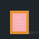 Einfaches Rosa Orange Brautparty laden ein<br><div class="desc">Einladende Einladung für den Haushalt Einfache geometrische Rosa- und Orangenblenddusche</div>