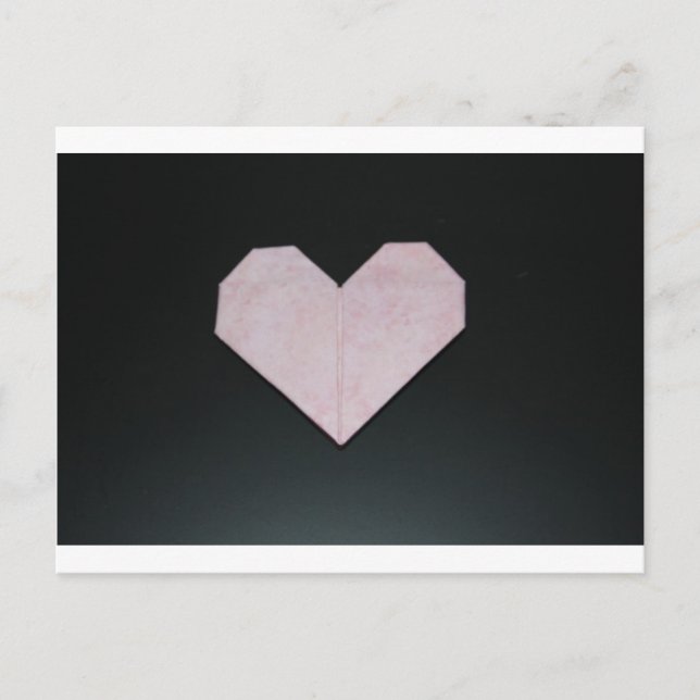 einfaches rosa Origami Postkarte (Vorderseite)