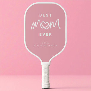 Einfaches Rosa Süßes Herz Schriftzug Modern Beste Pickleball Schläger