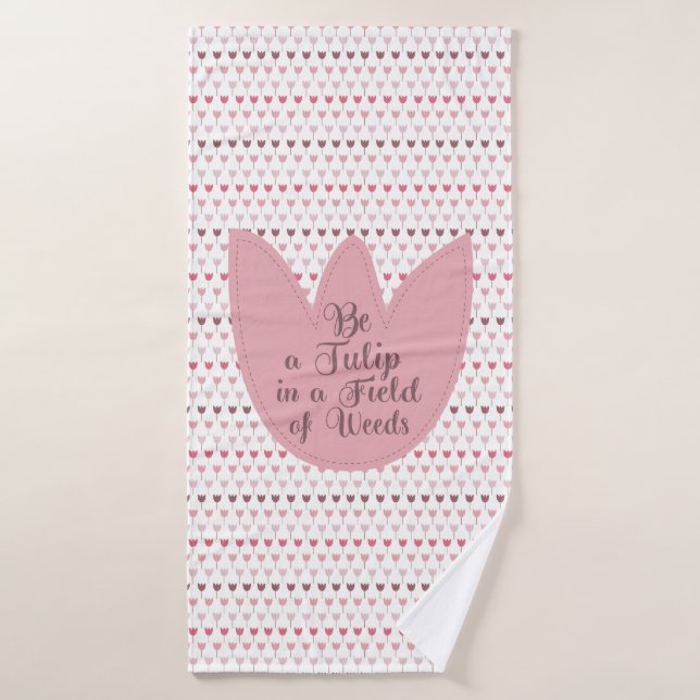 Einfaches rosa Tulip-Muster Badehandtuch (Badehandtuch)