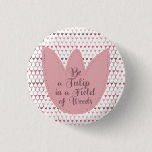 Einfaches rosa Tulip-Muster Button