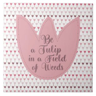 Einfaches rosa Tulip-Muster Fliese
